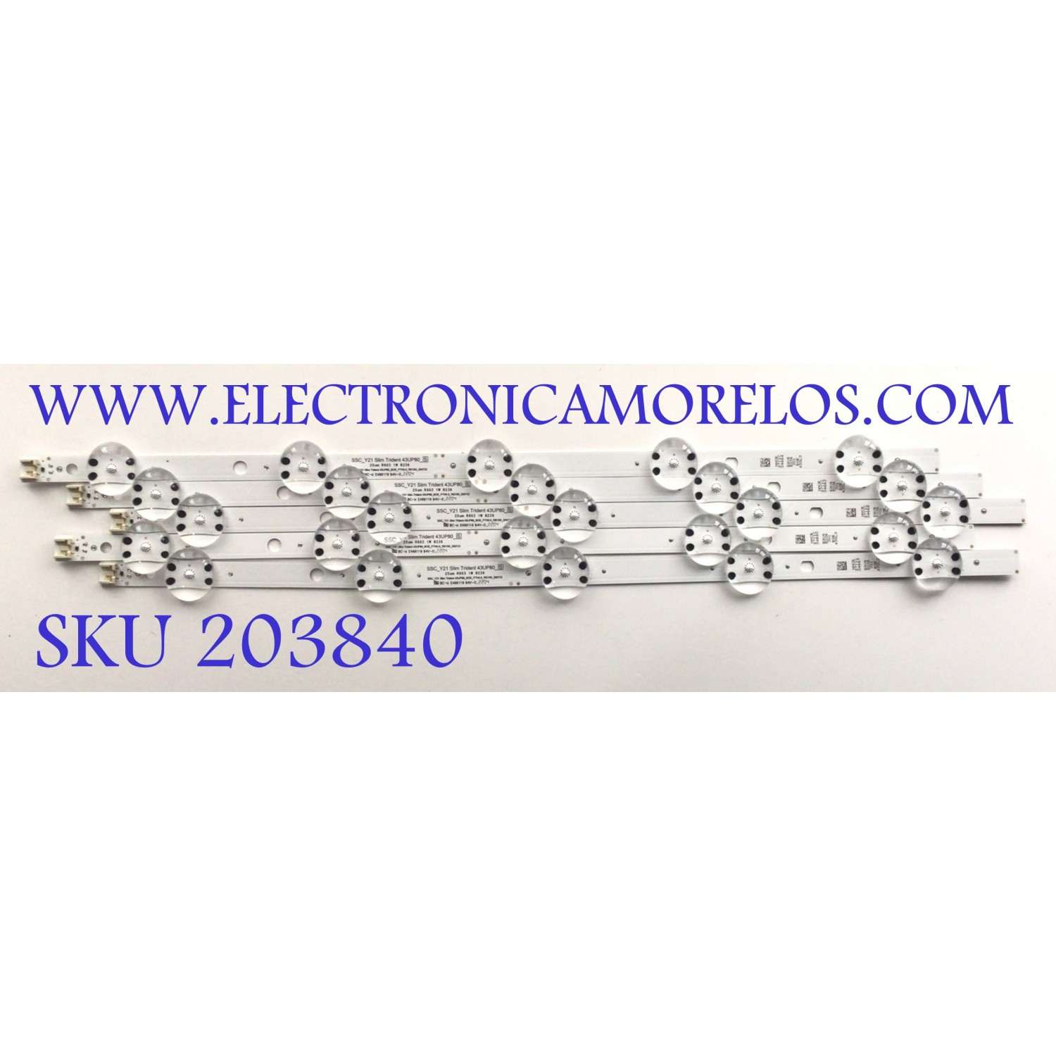 KIT DE LED'S PARA TV LG ((5 PIEZAS)) / NUMERO DE PARTE EAV65036301 / SSC_Y21 SLIM TRIDEN 43UP80_S / SSC_Y21 SLIM TRIDEN 43UP80_BOE_PTN0.6_REV00_200722 / PANEL NC430TQG- ABKH7 / MODELO 43UQ7590PUB